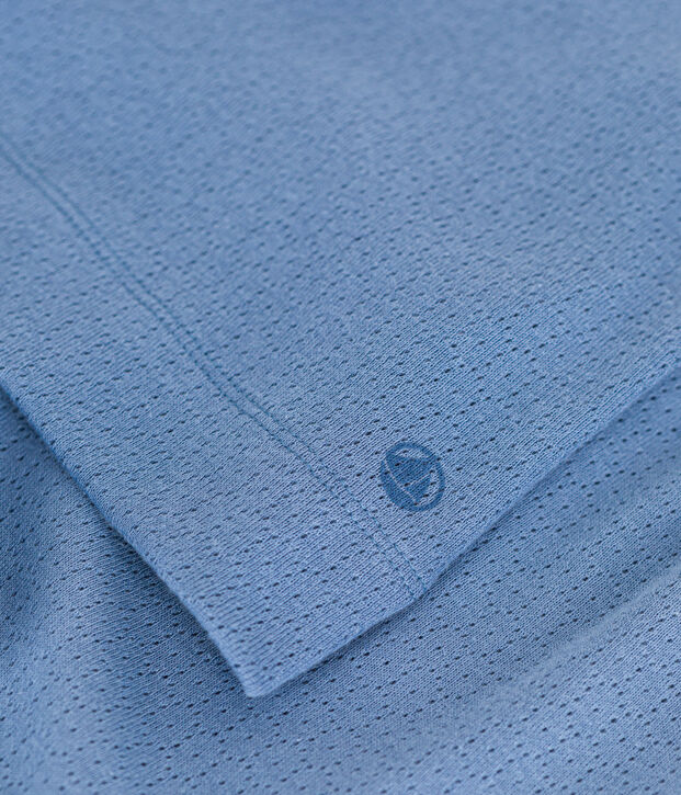 Girls' Plain Openwork Cotton Short Pyjamas blue