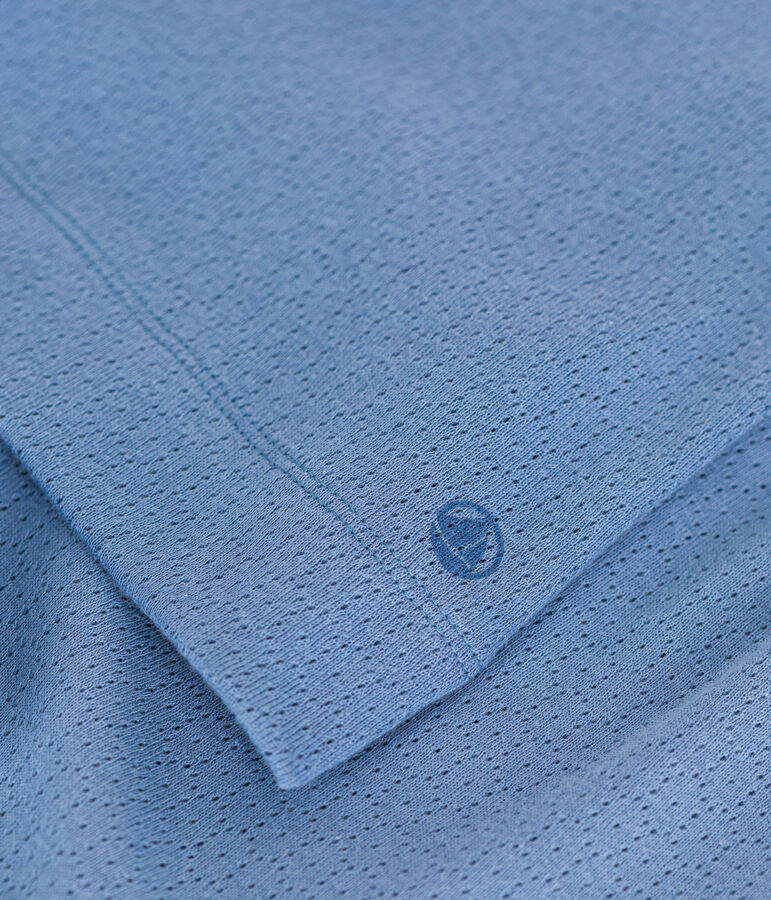 Girls' Plain Openwork Cotton Short Pyjamas blue