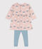 Babies' Printed Fleece Dress With Leggings SALINE pink/MULTICO white