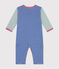 Babies' stripy footless cotton pyjamas CALVIN blue/MARSHMALLOW