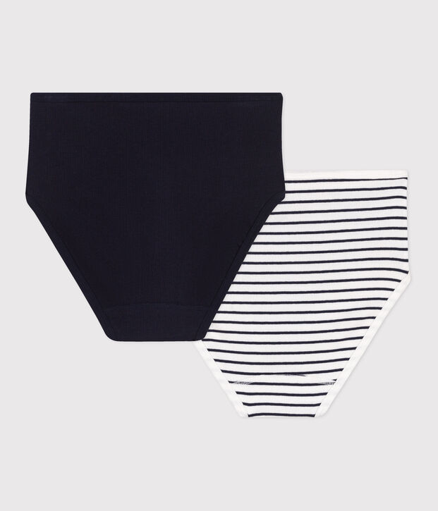 Women's high-waisted cotton and elastane pants - 2-Pack multicolor