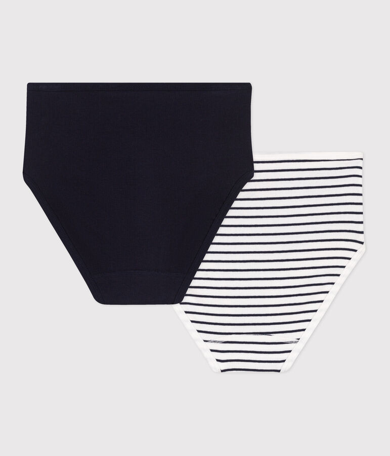 Women's high-waisted cotton and elastane pants - 2-Pack multicolor