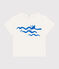 Babies' short-sleeved plain cotton T-shirt MARSHMALLOW blue/PORCELANA