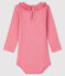 Baby girl's long-sleeved bodysuit CHEEK pink
