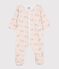 Babies' elephant print cotton pyjama suit MARSHMALLOW white/MULTICO white