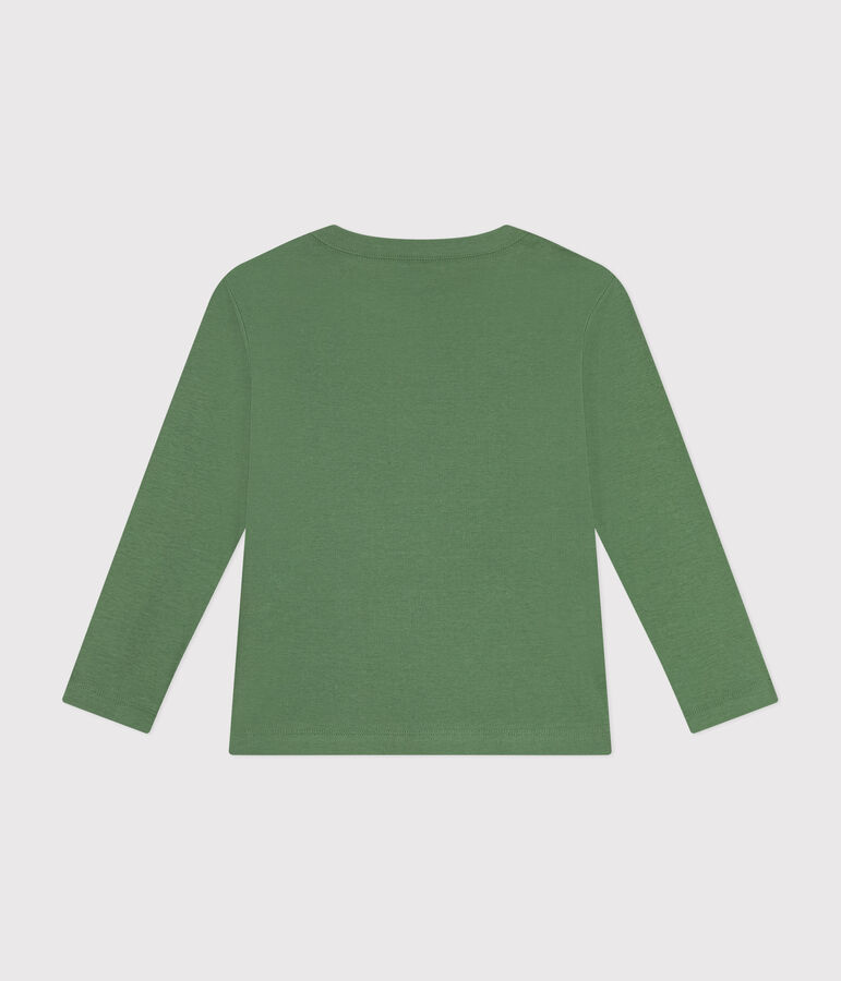 Children's long-sleeved rib knit unisex t-shirt green