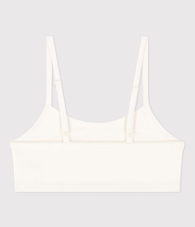 Women's Plain Cotton and Elastane Bra white