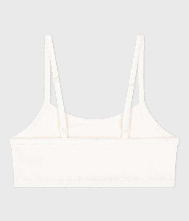 Women's Plain Cotton and Elastane Bra white