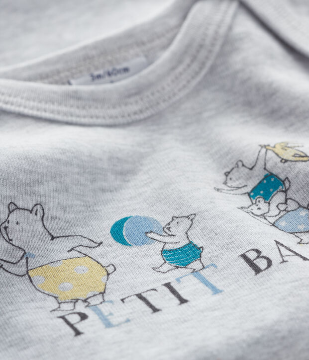 Baby boys-girls' long-sleeved bodysuit grey