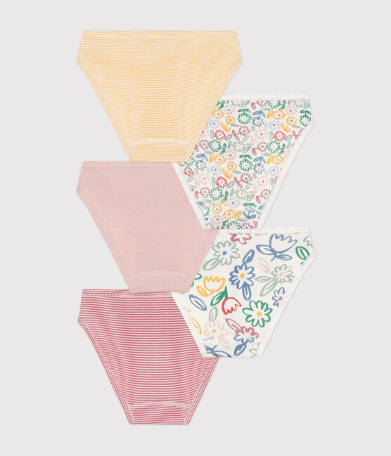 Children's cotton flower-patterned pants - 5-pack variante 1