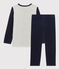 Boys' Mountain Motif Velour Pyjamas MONTELIMAR beige/MULTICO white