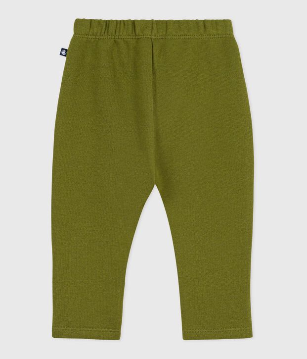 Babies' plain cotton trousers green