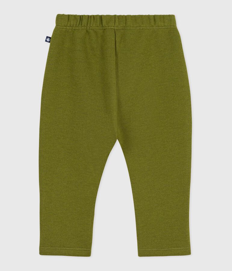 Babies' plain cotton trousers green