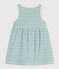 Babies' Sleeveless Striped Brushed Terry Towelling Dress MIMI /AVALANCHE