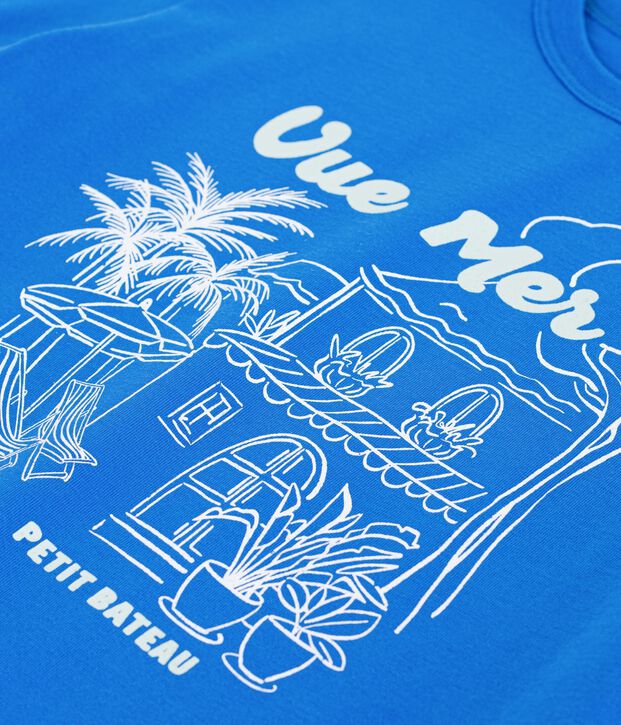 Children's short-sleeved cotton T-shirt blue