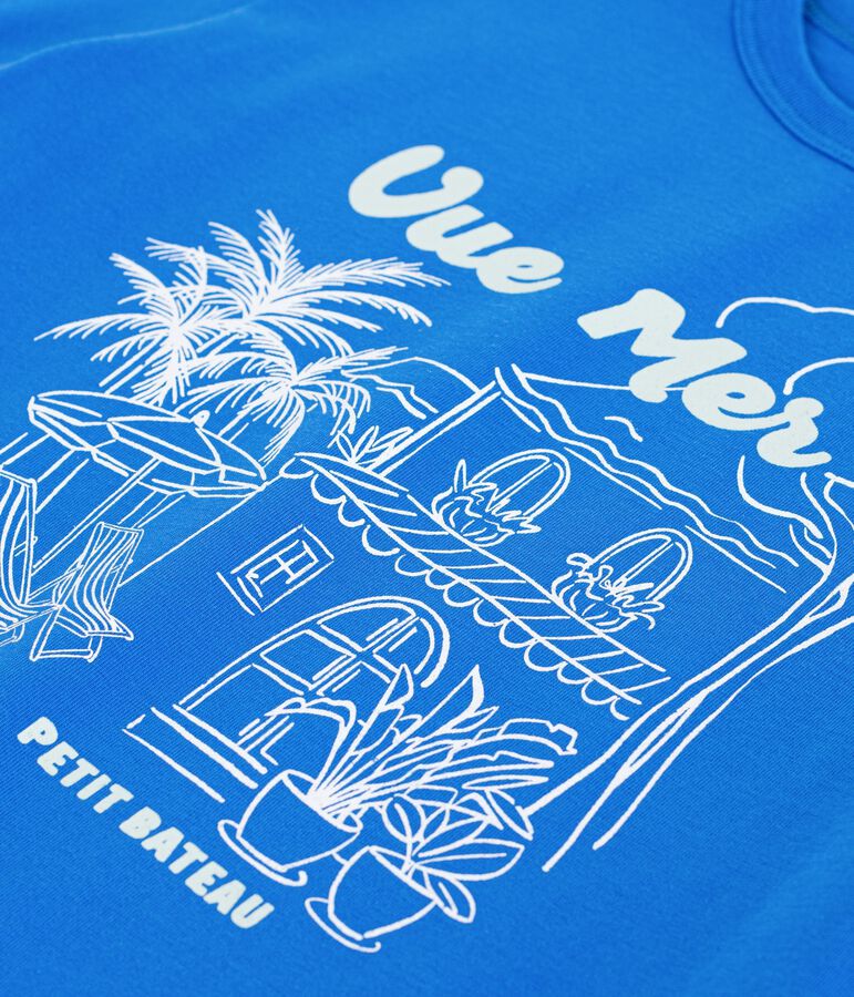 Children's short-sleeved cotton T-shirt blue