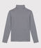 Women's Iconic Organic Cotton Polo Neck T-Shirt SMOKING blue/MARSHMALLOW white