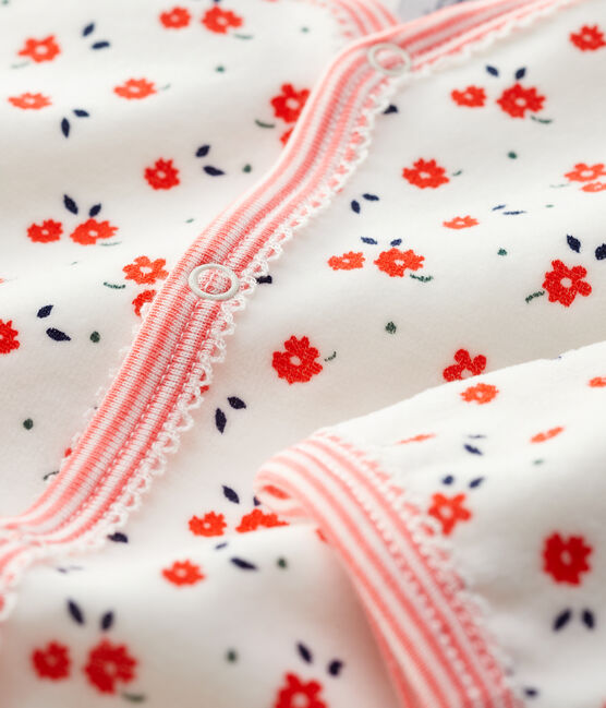 Babies' Floral Velour Sleepsuit MARSHMALLOW white/MULTICO white