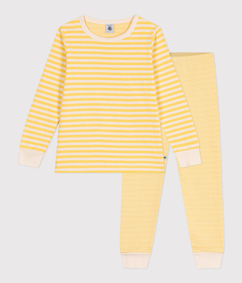 Babies' stripy tube knit pyjamas ORGE /AVALANCHE