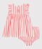 Babies' sleeveless cotton dress with stripy bloomers pink/white