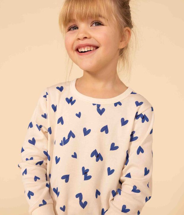 Children's Unisex Heart Cotton Pyjamas Ecru/multicolor