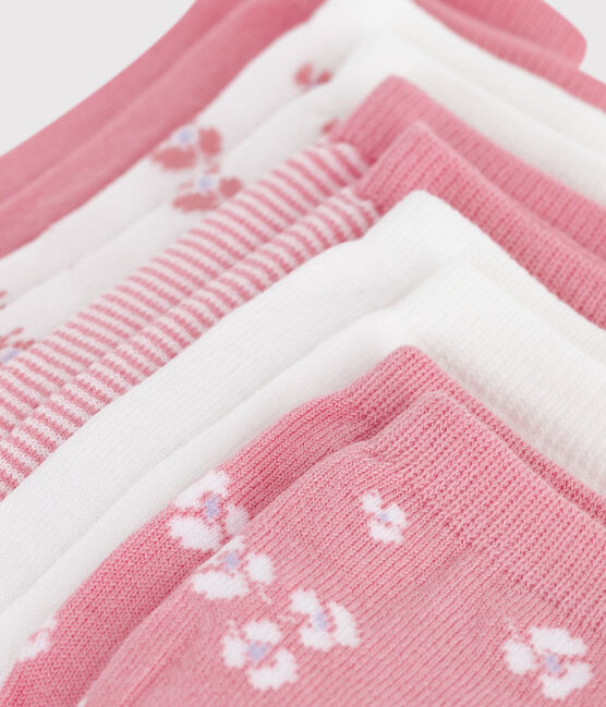 Children's plain and flower-print cotton socks - 5-Pack variante 1