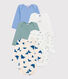 Babies' long-sleeved printed cotton bodysuits - 5-pack