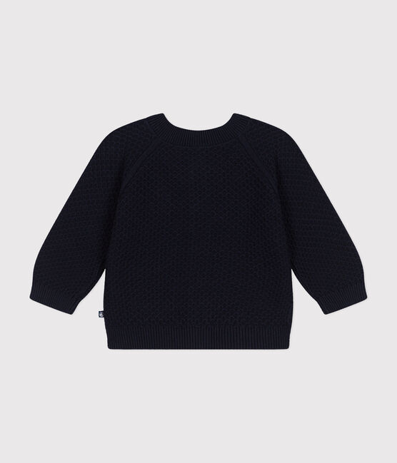 Babies' Knitted Cotton Cardigan SMOKING blue