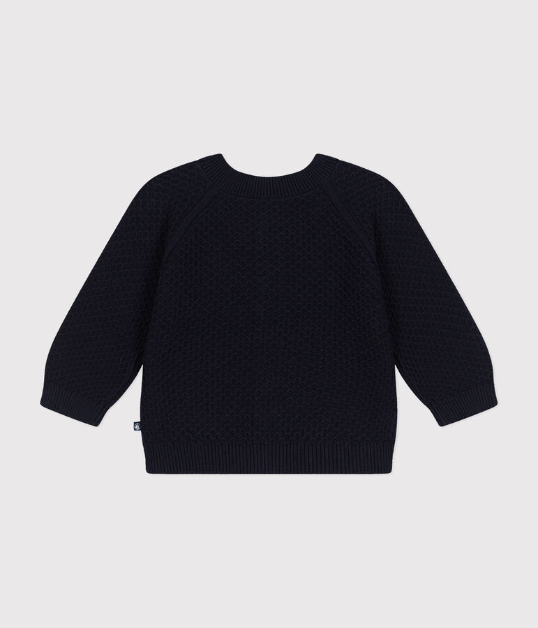 Babies' Knitted Cotton Cardigan blue