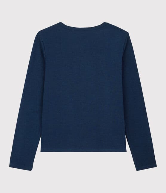 Women's Plain Linen and Cotton Blend Cardigan MEDIEVAL blue