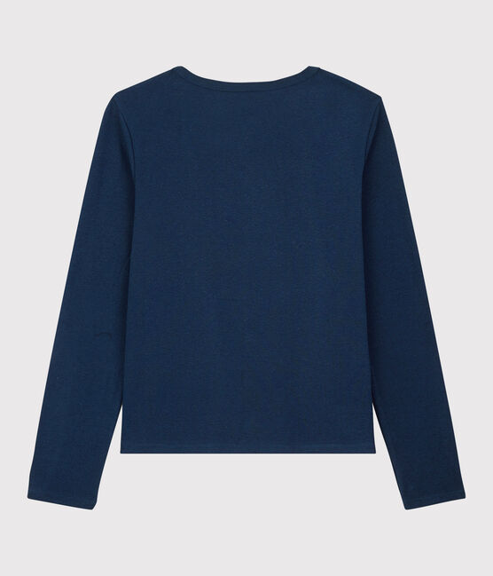 Women's Plain Linen and Cotton Blend Cardigan MEDIEVAL blue