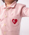 Babies' long, plain overall-style cotton playsuit JOLI pink
