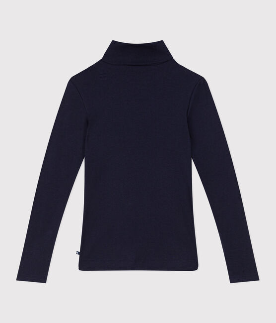The Iconic rollneck for women in wool and cotton SMOKING blue