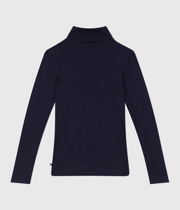 The Iconic rollneck for women in wool and cotton blue
