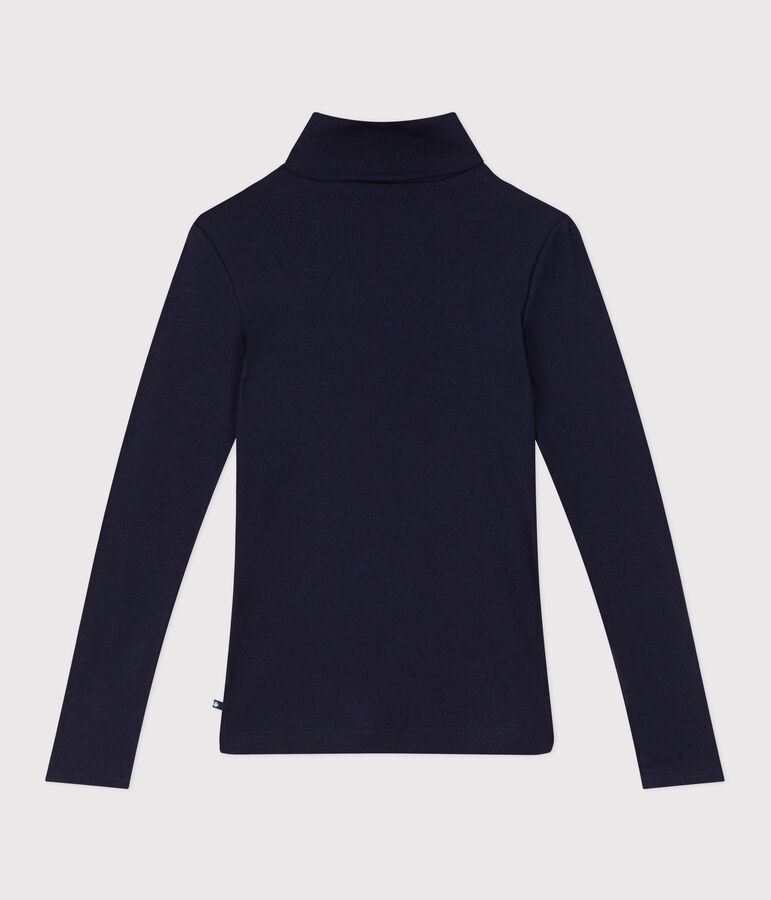 The Iconic rollneck for women in wool and cotton blue