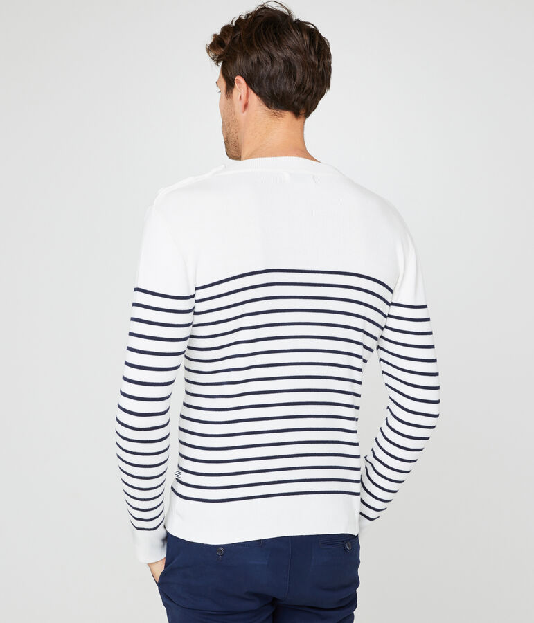 Men's breton jumper white/blue