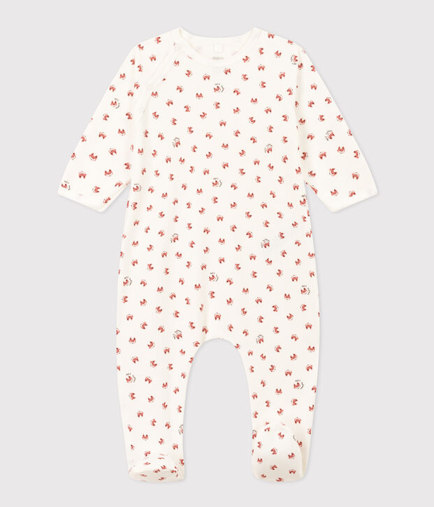 Babies' Patterned Fleece Pyjamas white/multicolor