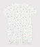 Babies' short fruit-pattern cotton jumpsuit MARSHMALLOW white/MULTICO white