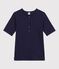 Women's short-sleeved plain cotton T-shirt blue