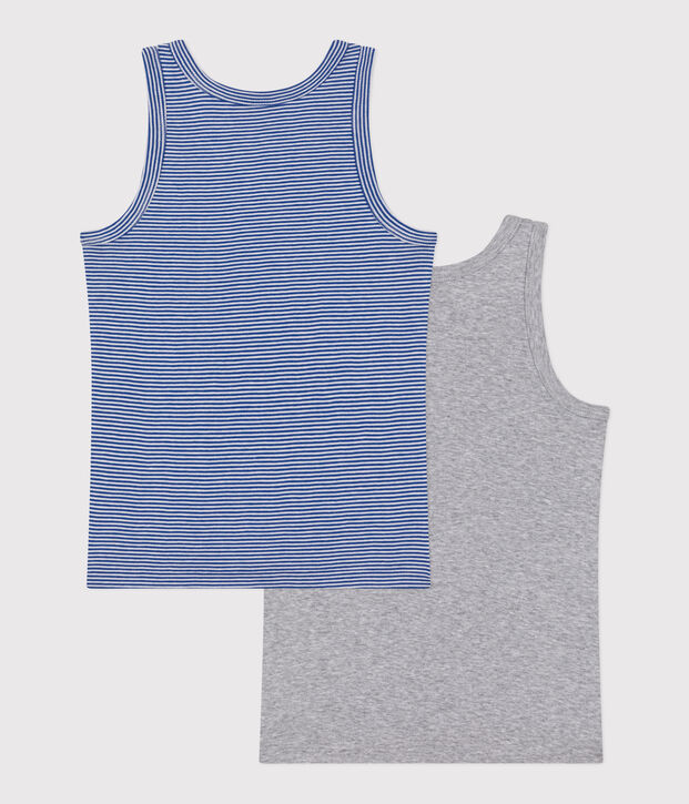 Children's stripy cotton tank tops - 2-pack multicolor
