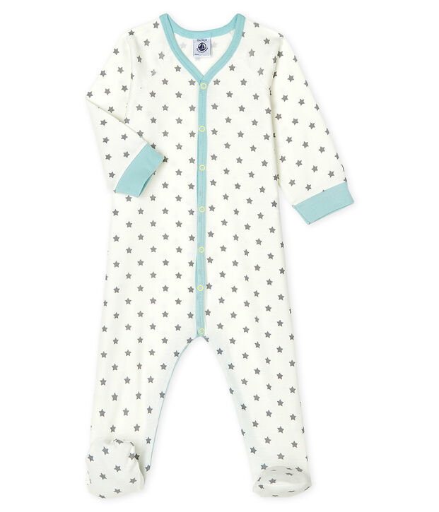 Baby Boys' Ribbed Sleepsuit white/grey