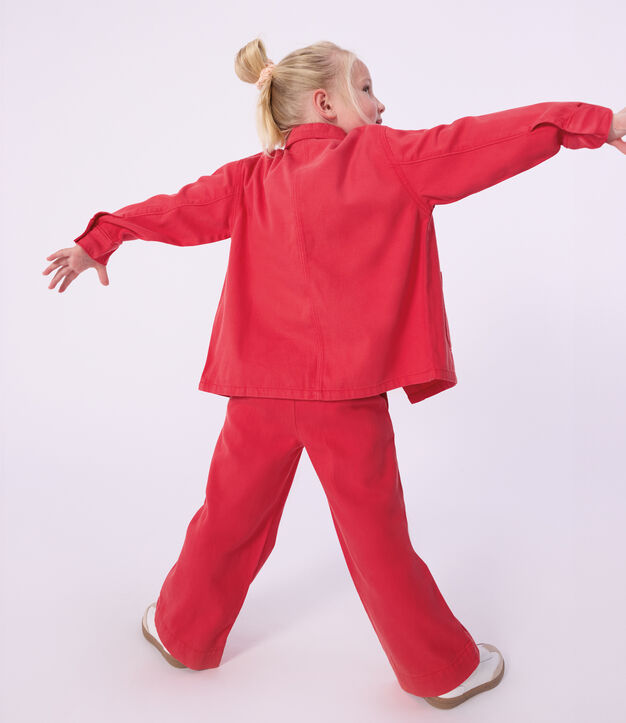 Children's jacket in plain cotton red
