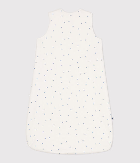Baby sleeping bag in printed cotton TOG 1.5 MARSHMALLOW white/ALASKA blue