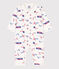 Paris themed footless cotton sleepsuit MARSHMALLOW white/MULTICO white