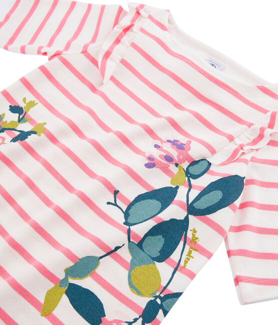 Girls' T-Shirt MARSHMALLOW white/CUPCAKE pink