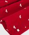 Children's corduroy dress with long sleeves and printed with bows red/ecru
