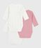 Pack of babies' long-sleeved printed cotton wrapover bodies variante 2
