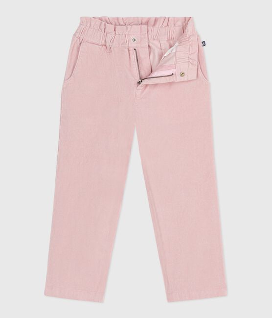 Girls' plain corduroy trousers JOLI pink