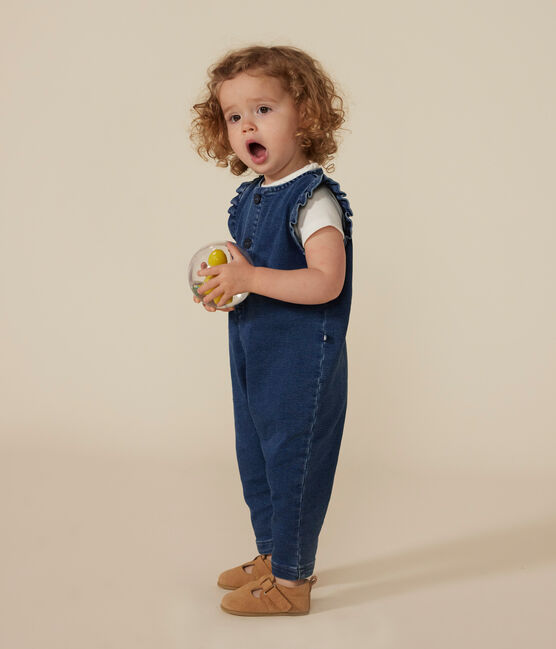 Babies' Sleeveless Denim Jumpsuit BLEU DELAVE blue