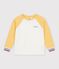 Children's long-sleeved colourblock cotton T-shirt Ecru/multicolor
